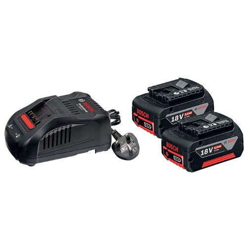 Laddare- och batteripaket BOSCH 2x18 V 5,0 Ah Li-Ion