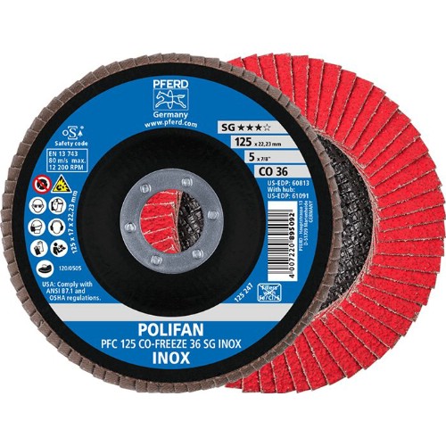 Lamellrondell PFERD PFC CO-FREEZE SG INOX vinklad